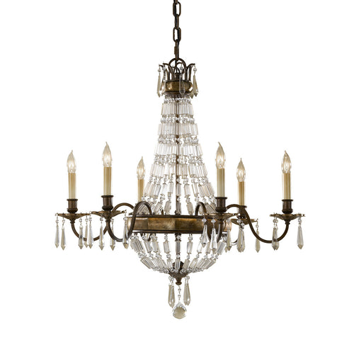Elstead Bellini - 6 Lichts kroonluchter Britse bronzen afwerking, E14