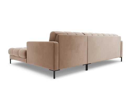 Cosmopolitan Design rechter hoekbank Bali 5-zits, flueel, beige - 185x293x75cm