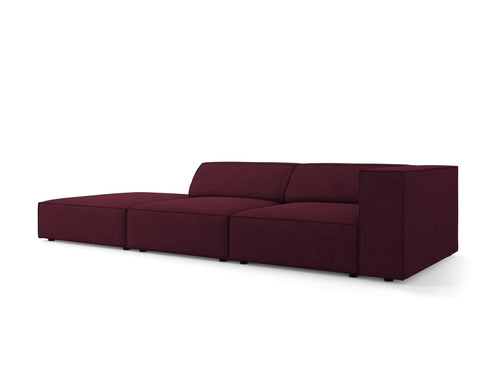 Cosmopolitan Design linker bank Arendal 4-zits, chenille met ribbeleffect, robijn - 102x262x70cm