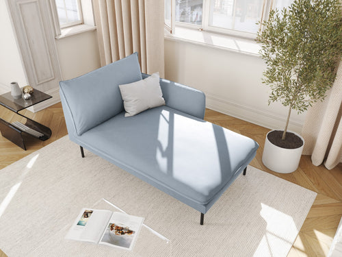 Cosmopolitan Design rechter chaise longue Vienna flueel, lichtblauw - 170x110x95cm