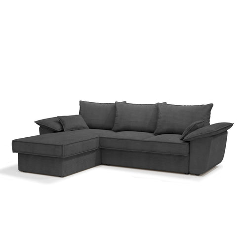 Sia Home - Hoekbank links SASHA - Corduroy - Antraciet grijs - 257cm - vtwonen shop