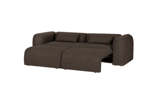 noo.ma Yaro 3-zits slaapbank - Chocolate Brown Bouclé, 140x200 cm slaapfunctie