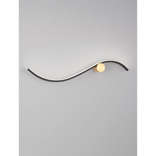 Nova Luce KIMA II Geïntegreerde LED-wandlamp Zandzwart, Gouden LED 14W 880lm 3000K