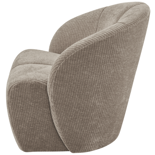 WOOOD draaifauteuil Mojo - Geweven Ribstof - Donker Zand - 75x68x77 cm - vtwonen shop