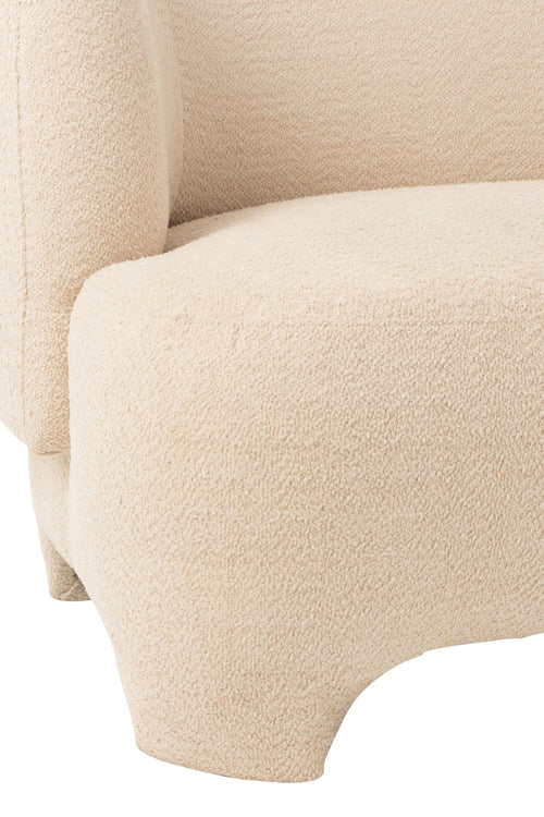 J-Line zetel 2/3-Zit Gebreid - hout - wit