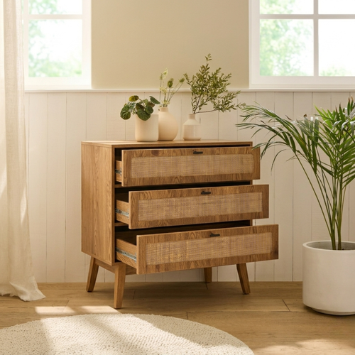 Calicosy - ALIA Ladekast 3 lades - Licht hout - 39x80x79 cm