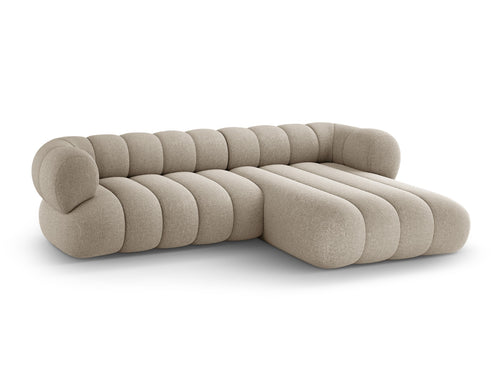 Cosmopolitan Design Hoekbank Koge 5-zits, chenille donkerbeige - 165x270x70cm