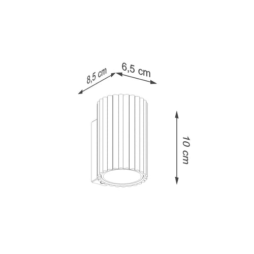 Sollux Lighting Wandlamp KARBON 10 goud - 6,5x8,5x10cm