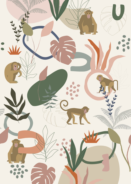 ESTAhome fotobehang jungle apen multicolor - 200 x 279 cm - 159245 - vtwonen shop