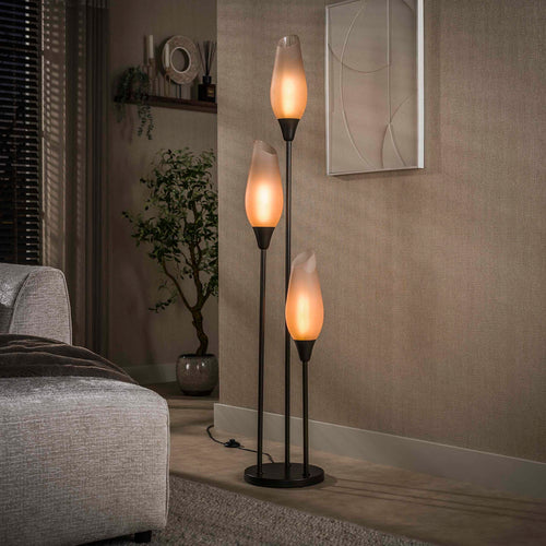 Giga Living Vloerlamp Cocoon - Bruin Frost Glas - 170cm