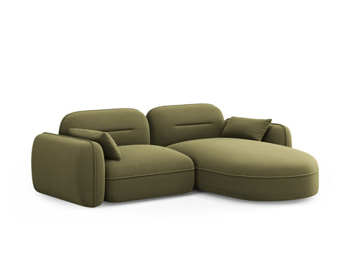 Cosmopolitan Design Modulaire hoekbank rechts Sydney 3-zits, flueel, lichtgroen - 165x230x70cm