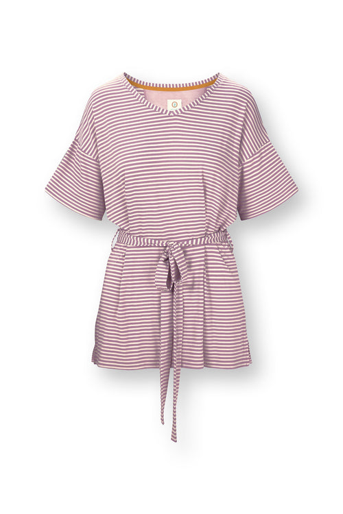 Pip Studio - Tonya Pyjama Shirt - Dames - Little Sumo Stripe - Lila - S
