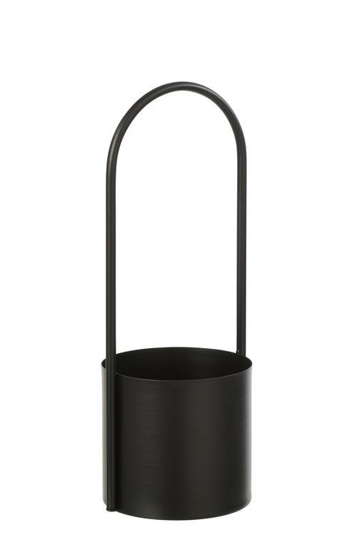J-Line bloempot - ijzer - zwart - large