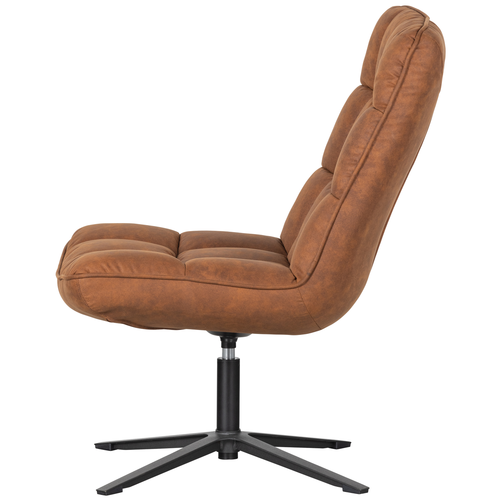 WOOOD draaibare fauteuil Dirkje - Leerlook - Cognac - 101x70x85 - vtwonen shop