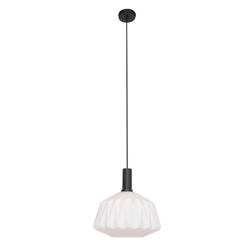 Steinhauer Hanglamp Verre Nervuré - Ø30cm - E27 - Wit