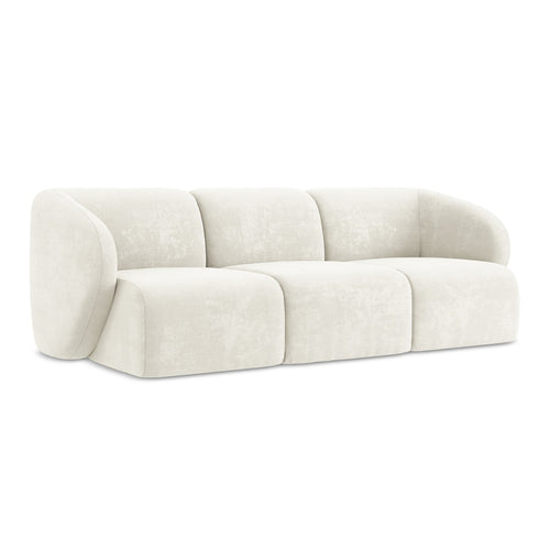LaMiaSofa 3-zits bank Cervo - chenille stof - wit - 244x94x75