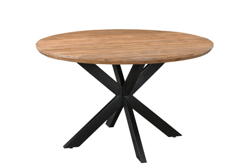 Livingfurn eetkamertafel Jesper Round - 130cm - mangohout - vtwonen shop