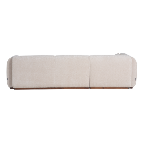 WOOOD hoekbank links Brenvo - Structure Velvet - Zand - 73x306x178