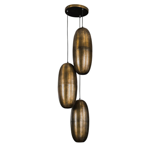 Giga Meubel Hanglamp Cosmic - Brons Antiek - 3-Lichts - 45x45x180cm - vtwonen shop