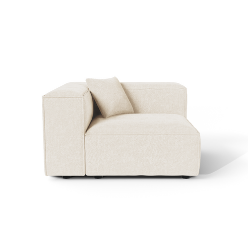 Sia Home - Linkerhoekmodule CUBI - Chenille fluweel - Crème - 121cm