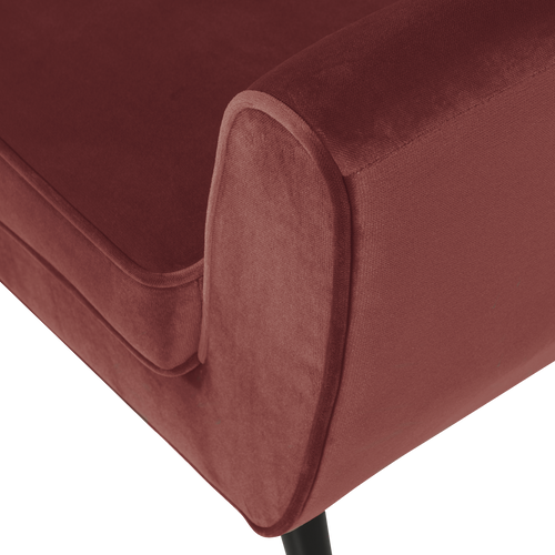 WOOOD fauteuil Rocco - Velvet - Bordeauxrood- 75x92x81