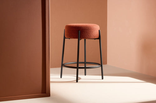 Rebellenclub Barkruk Mossby - RoodBruin BouclŽ - vtwonen shop