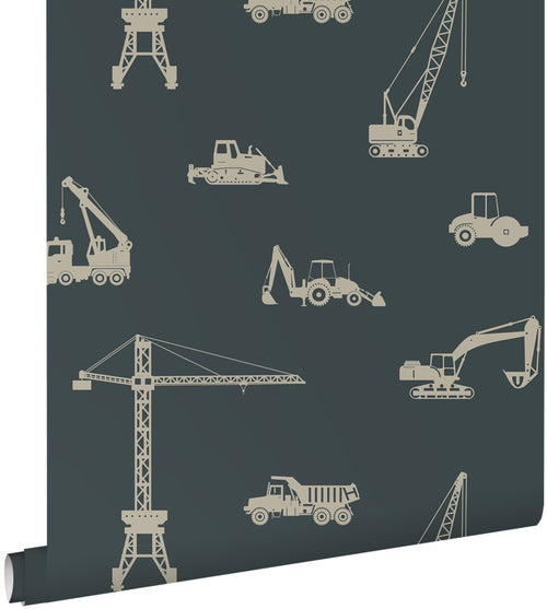 ESTAhome behang voertuigen vergrijsd donker blauw - 53 cm x 10.05 m - 139973 - vtwonen shop