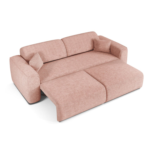 Sia Home - Rechte bank YUMA - Fluweel met structuur - Vintage roze - 240cm - vtwonen shop