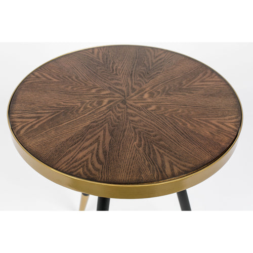 Housecraft Living Denise Bijzettafel Hout Rond 44 cm Bruin/ Goud - vtwonen shop