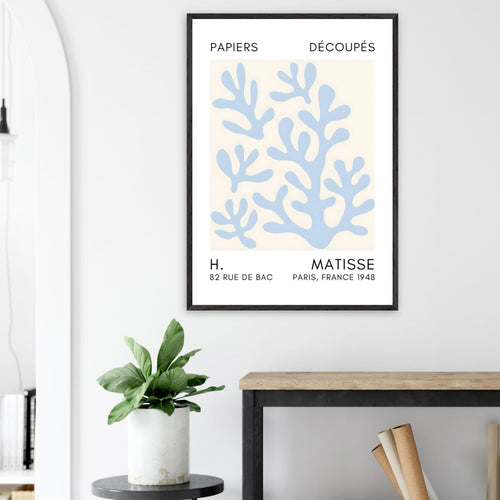 Artfulprints Poster Matisse – Coral shadows light blue   - 50x70 cm - Blauw