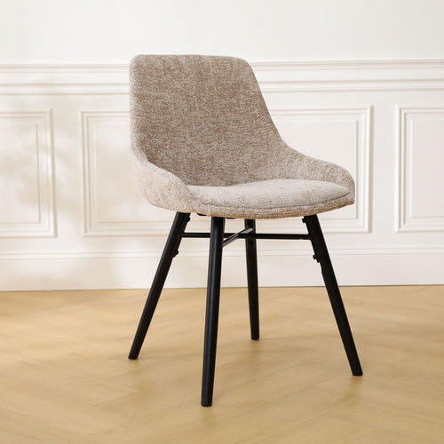 Nolon Nena-Isa Eetkamerstoel Bruin - Zwarte Houten Poten - vtwonen shop