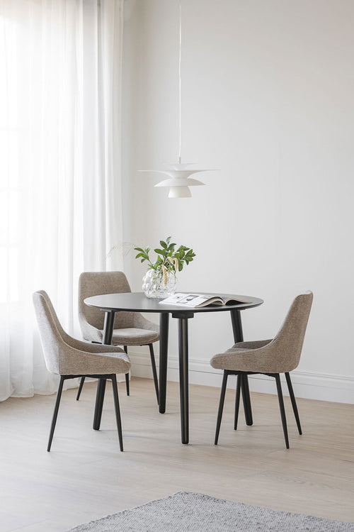 Rowico Home Sierra Eetkamerstoel Donker Beige - Zwarte Poten