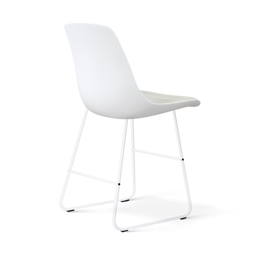 Nolon Nino-Liv barkruk wit met naturelbeige zitkussen - wit onderstel - 65 cm