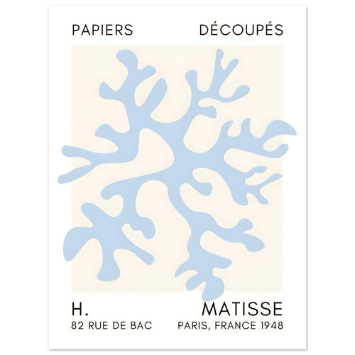 Artfulprints  Matisse – Dreamy coral flower light blue   poster 30x40 cm - vtwonen shop