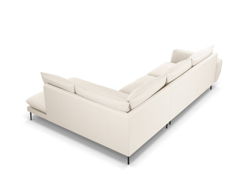 Cosmopolitan Design rechter hoekbank Vienna 6-zits, boucle, beige - 185x275x95cm
