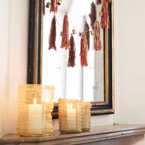 Return to Sender Slinger 2 m roestbruin met roze  katoen - Bohemian style - vtwonen shop