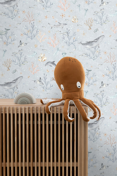 ESTAhome behang onderwaterwereld blauw - 50 x 900 cm - 131259 - vtwonen shop