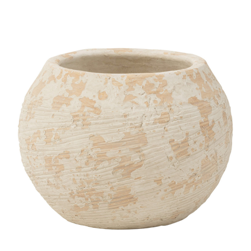 J-Line bloempot Rustiek - cement - wit - large - Ø 23 cm