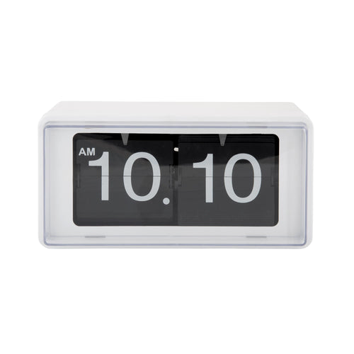 Karlsson wandklok Retro Boxed Flip - wit - 20x10x10cm - vtwonen shop