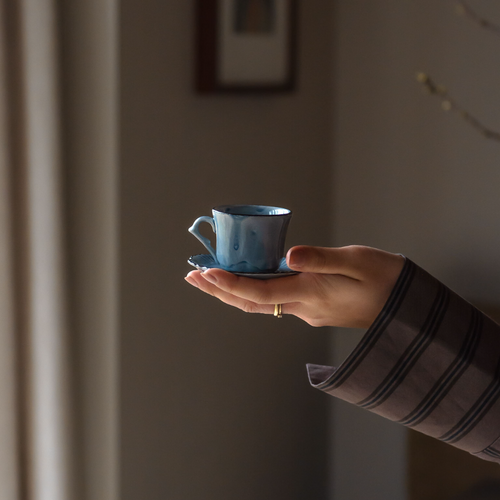 The Table Attic Espresso Kop en Schotel 45 ml Honey - vtwonen shop