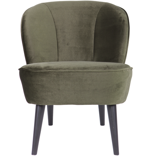 WOOOD fauteuil Sara - Velvet - Warm Groen - 71x59x70 - vtwonen shop