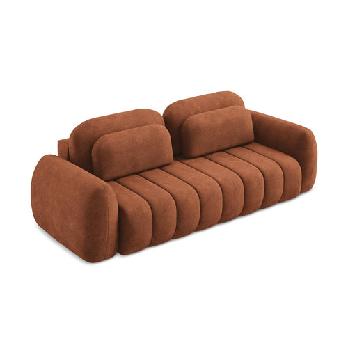 LaMiaSofa 3-zits slaapbank Ginosa - chenille stof - terracotta - 266x121x95