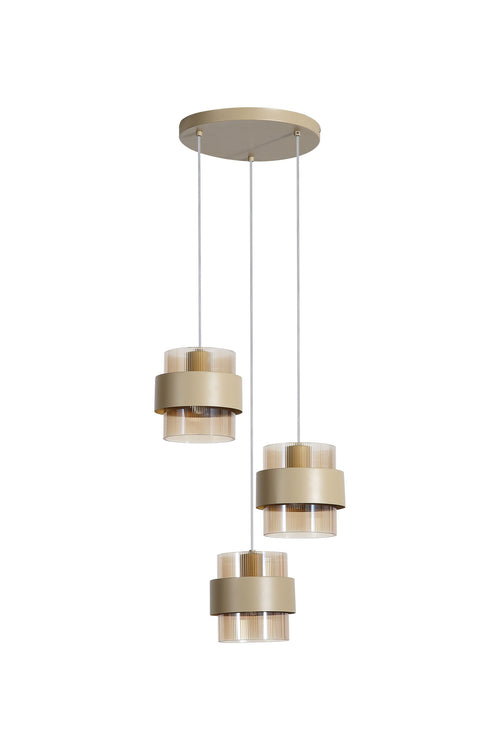 Searchlight hanglamp Royal - 3 lichts - 42  x 120   cm - zandkleur amber