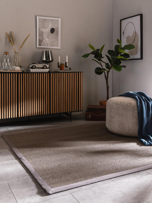 benuta sisal vloerkleed Sana - grijs - 150x150 cm