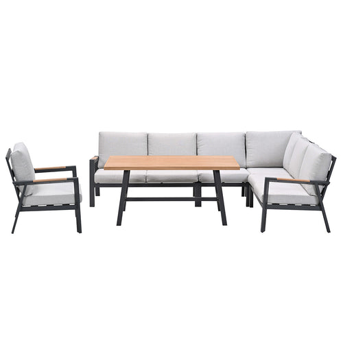 Garden Impressions Lissabon lounge dining set 6-delig rechts incl stoel - valley sand