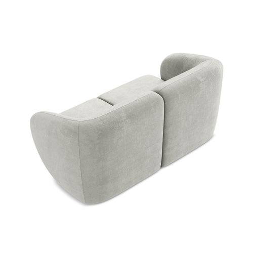 LaMiaSofa Tweezits modulaire bank Cervo - chenille stof - lichtgrijs - 174x94x75