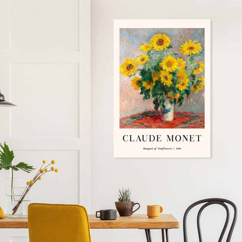Artfulprints Poster Claude Monet - Bouquet of sunflowers   - 70x100 cm - Geel