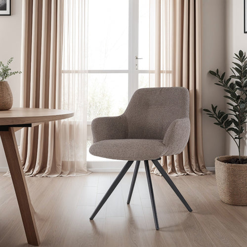 Livingfurn eetkamerstoel Doreen - boucle - Brown - 2 stuks - vtwonen shop