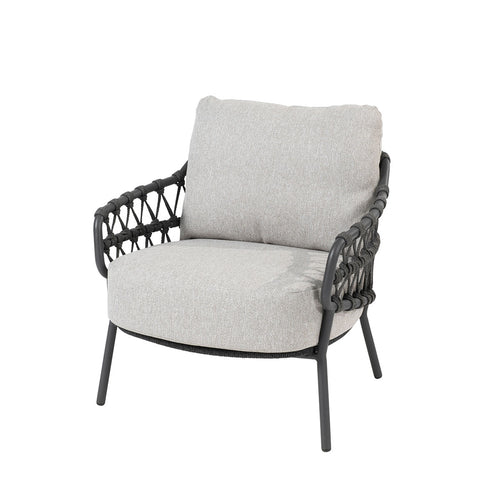 4 Seasons lounge dining stoel Calpi antraciet - laag model