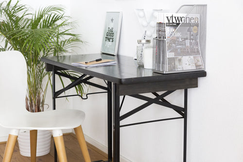 MaximaVida inklapbare picknicktafel Berlijn 120 x 50 cm zwart - FSC hout - vtwonen shop